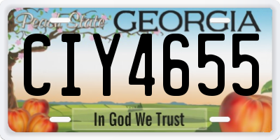 GA license plate CIY4655