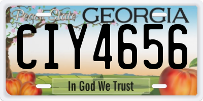 GA license plate CIY4656