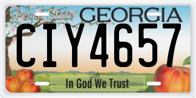 GA license plate CIY4657