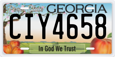GA license plate CIY4658