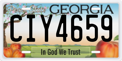 GA license plate CIY4659