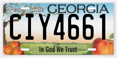 GA license plate CIY4661