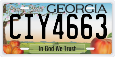 GA license plate CIY4663