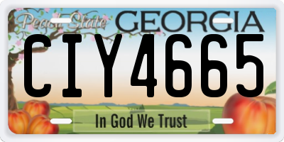 GA license plate CIY4665