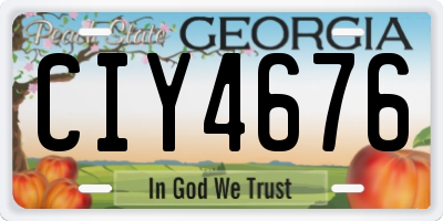 GA license plate CIY4676