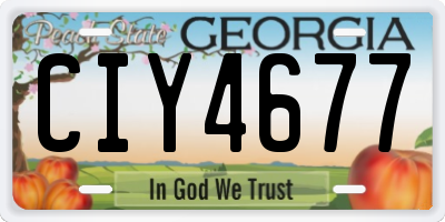 GA license plate CIY4677