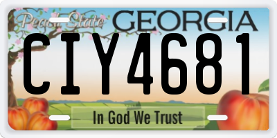 GA license plate CIY4681