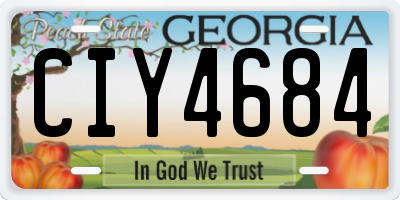 GA license plate CIY4684