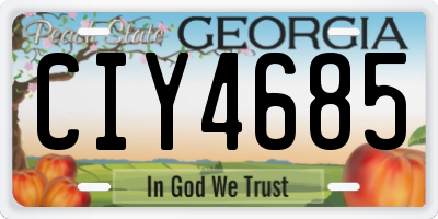 GA license plate CIY4685