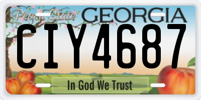 GA license plate CIY4687