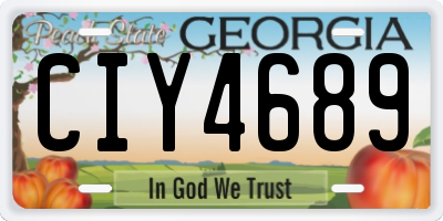 GA license plate CIY4689