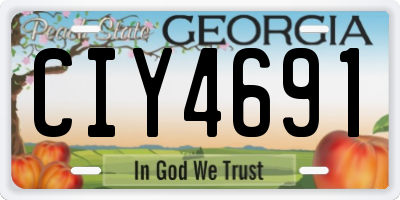 GA license plate CIY4691