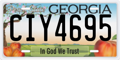 GA license plate CIY4695