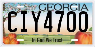 GA license plate CIY4700