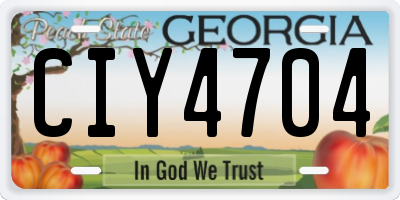 GA license plate CIY4704