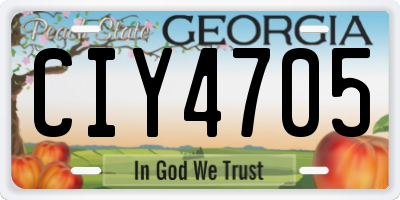 GA license plate CIY4705