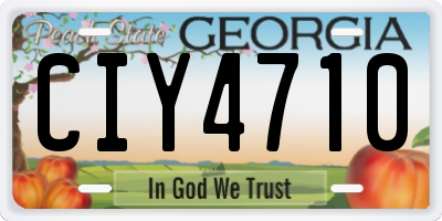 GA license plate CIY4710