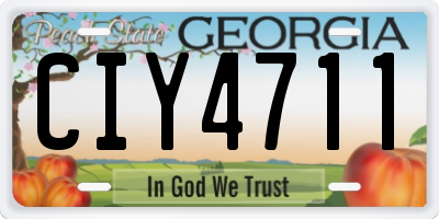 GA license plate CIY4711