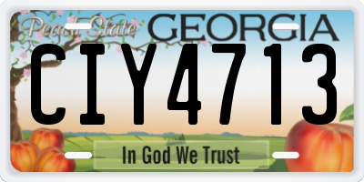 GA license plate CIY4713