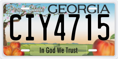 GA license plate CIY4715