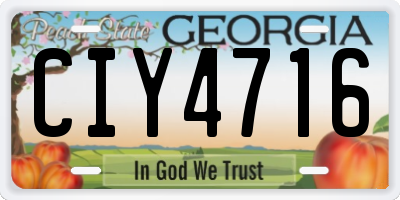 GA license plate CIY4716