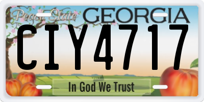GA license plate CIY4717