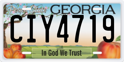 GA license plate CIY4719