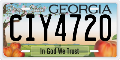 GA license plate CIY4720
