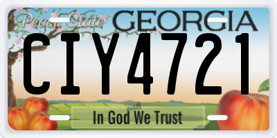 GA license plate CIY4721