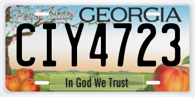 GA license plate CIY4723