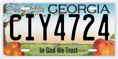 GA license plate CIY4724