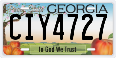 GA license plate CIY4727