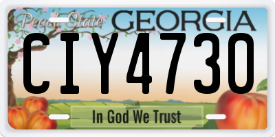 GA license plate CIY4730