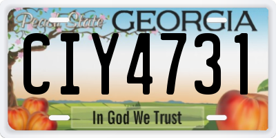 GA license plate CIY4731