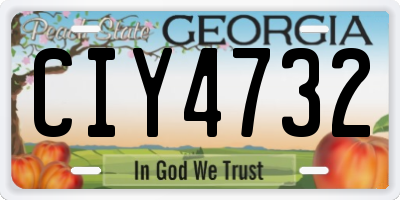 GA license plate CIY4732