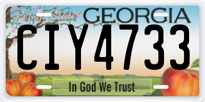 GA license plate CIY4733