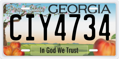 GA license plate CIY4734