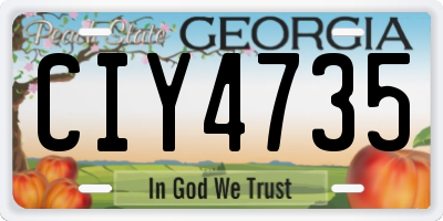 GA license plate CIY4735