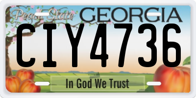 GA license plate CIY4736