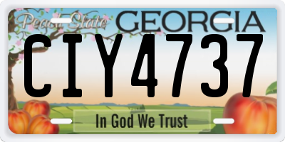 GA license plate CIY4737