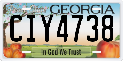 GA license plate CIY4738
