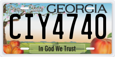 GA license plate CIY4740