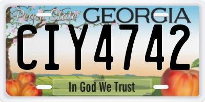 GA license plate CIY4742
