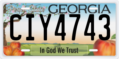GA license plate CIY4743