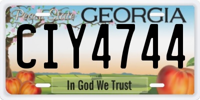GA license plate CIY4744