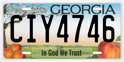 GA license plate CIY4746