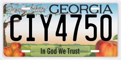 GA license plate CIY4750