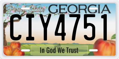 GA license plate CIY4751