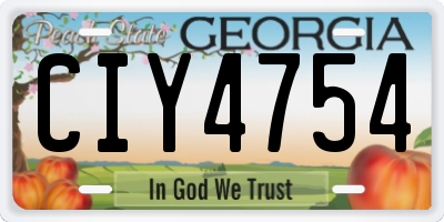 GA license plate CIY4754