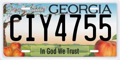 GA license plate CIY4755